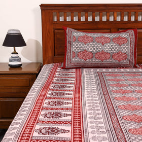 Red - cotton bagh double bedsheet with pillow covers 16