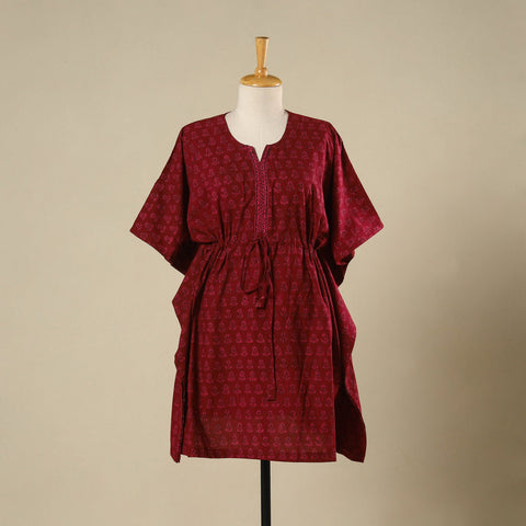 Red - cotton bagh kaftan with tie-up waist (medium) 26