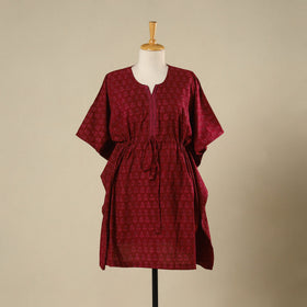 Red - cotton bagh kaftan with tie-up waist (medium) 26