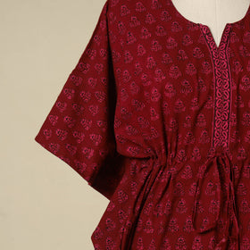 Red - cotton bagh kaftan with tie-up waist (medium) 26