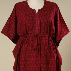 Red - cotton bagh kaftan with tie-up waist (medium) 26