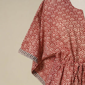 Red - cotton bagh kaftan with tie-up waist (short) 02