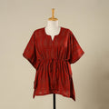 Red - cotton bagh kaftan with tie-up waist (short) 15