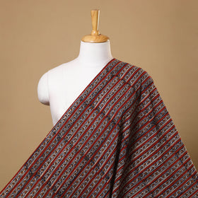 Red Block Print Cotton Bagru Fabric