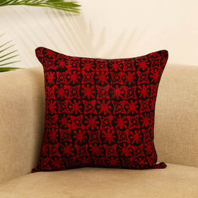 Red Cotton Batik Cushion Cover