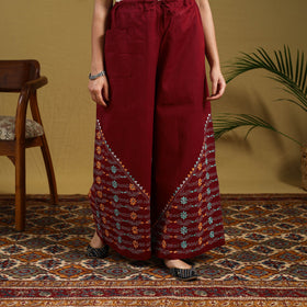 Buy Cotton Bengal Kantha Hand Embroidery Palazzo