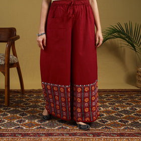 Buy Cotton Bengal Kantha Hand Embroidery Palazzo