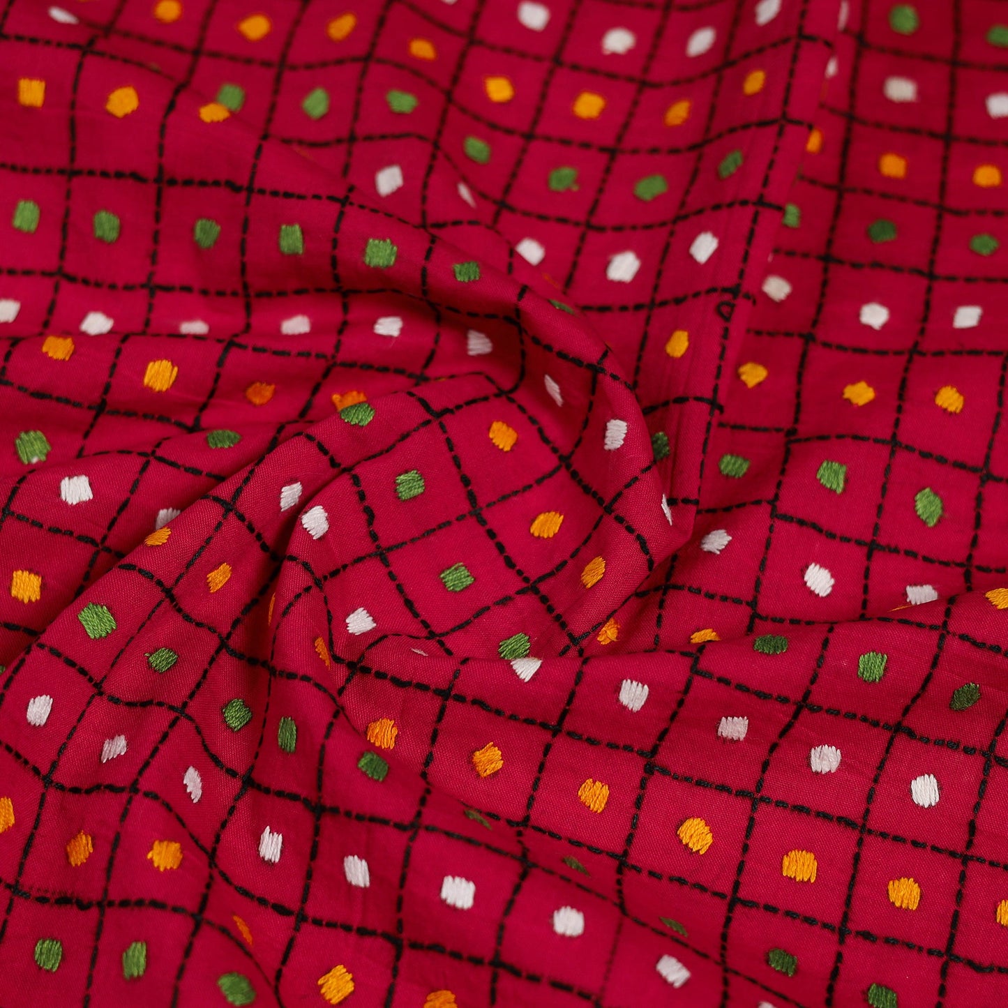 Cotton Bengal Kantha Stitch Blouse Piece 