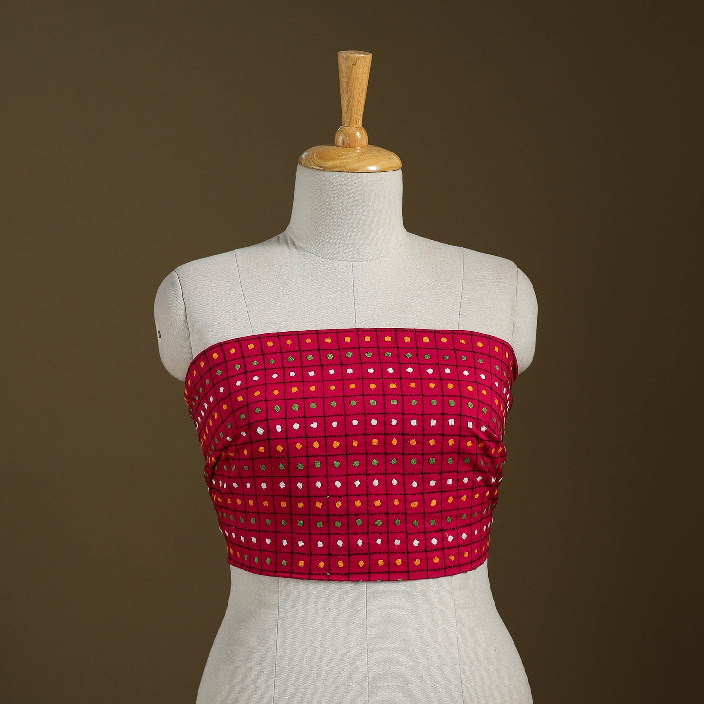 Cotton Bengal Kantha Stitch Blouse Piece 