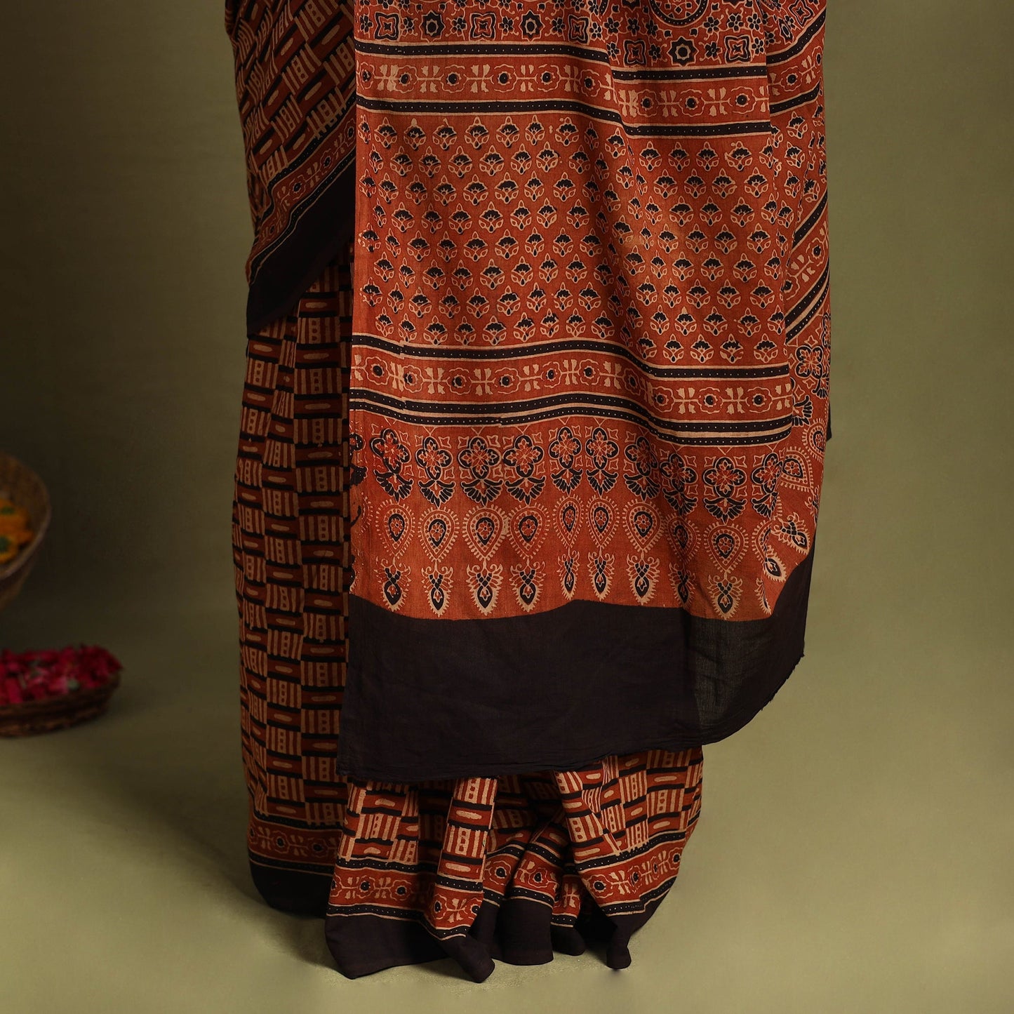 Red - cotton saree 30 - handcrafted