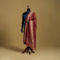 Red - cotton buti jacquard dupatta with thread border 02