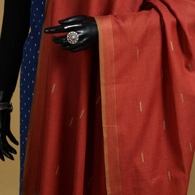 Red - cotton buti jacquard dupatta with thread border 28