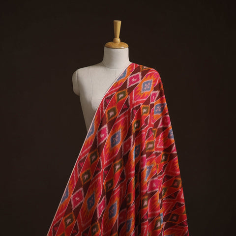 Cotton central asian pochampally ikat fabric 04