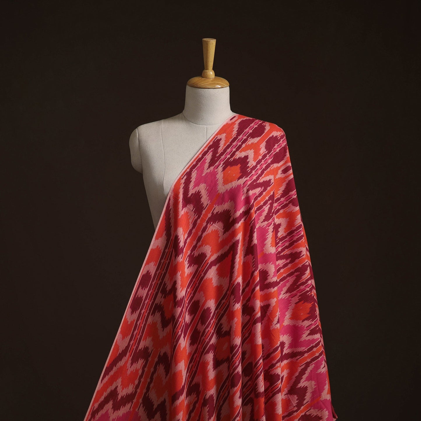 Cotton central asian pochampally ikat fabric 11