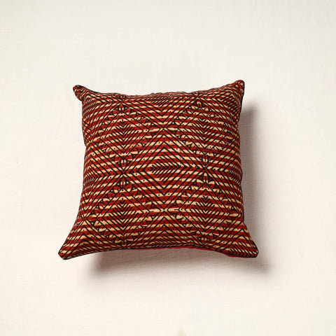 Red - cotton cushion cover (16 x 16 in) 102 - handcrafted