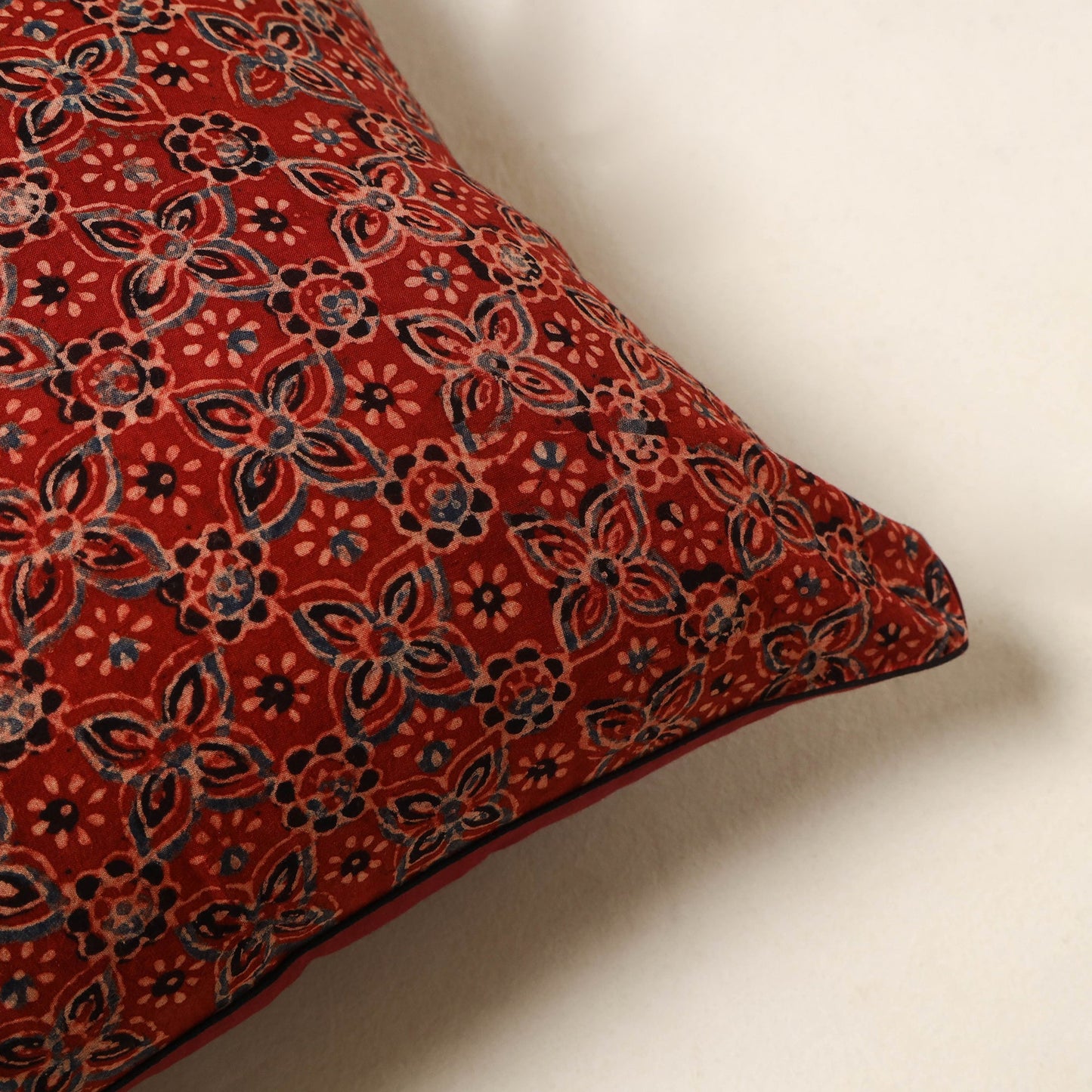 Red - cotton cushion cover 86 - handcrafted