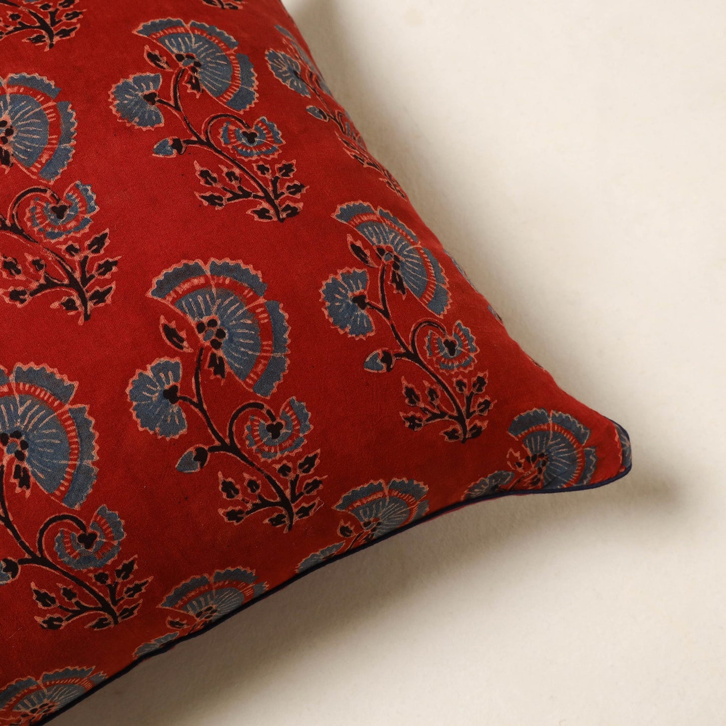 Red - cotton cushion cover 91 - handcrafted