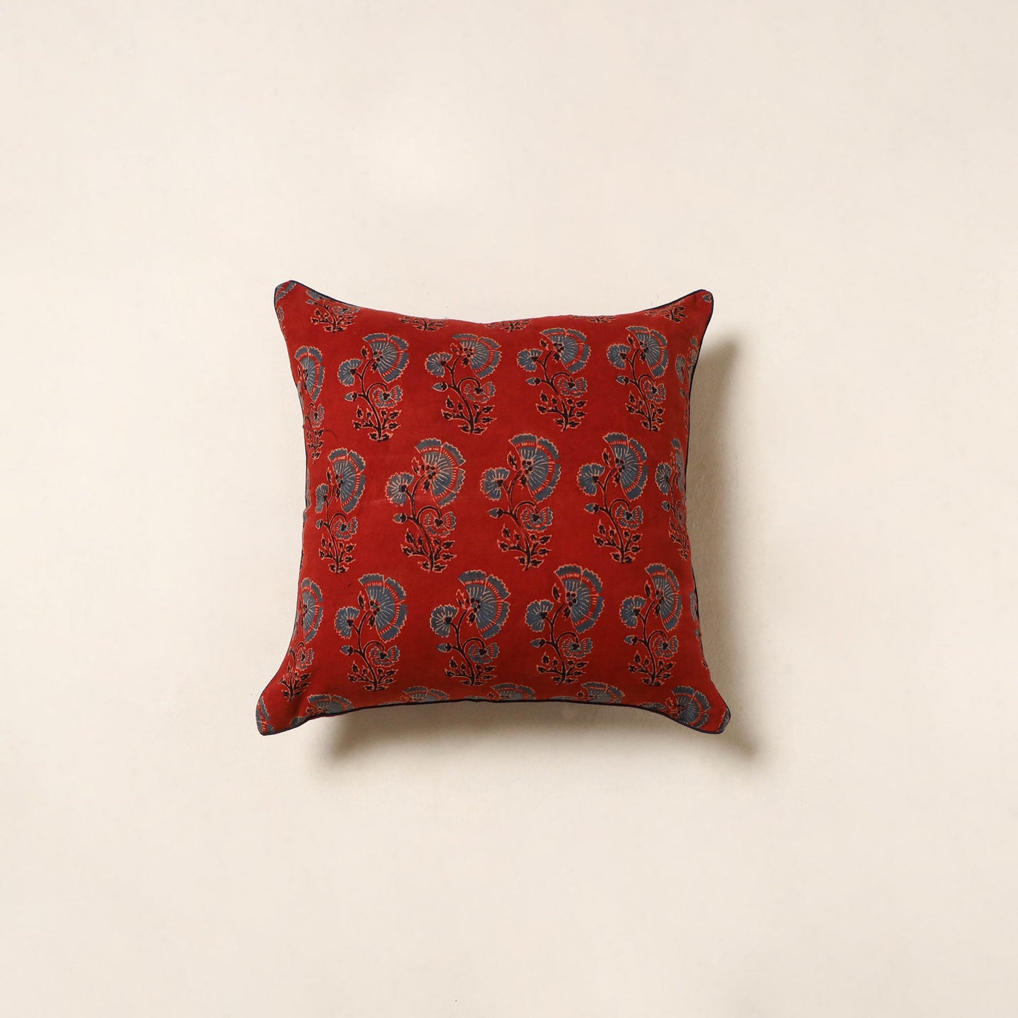 Red - cotton cushion cover 91 - handcrafted