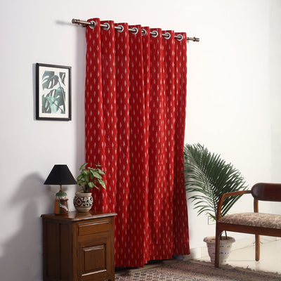  Cotton Door Red Pochampally Ikat Curtain