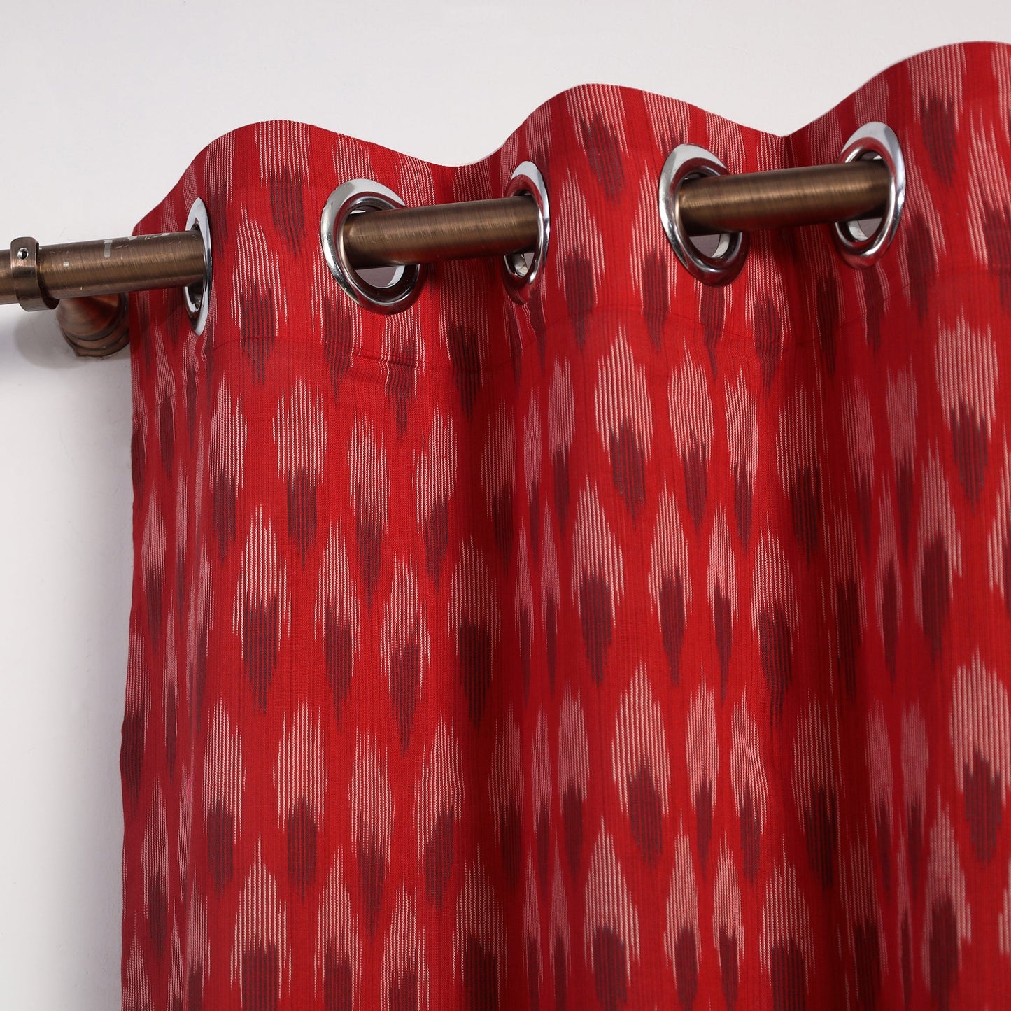 Buy Cotton Door Red Pochampally Ikat Curtain
