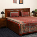 Red - cotton double bagru bed sheet set (108 x 90 in) 03