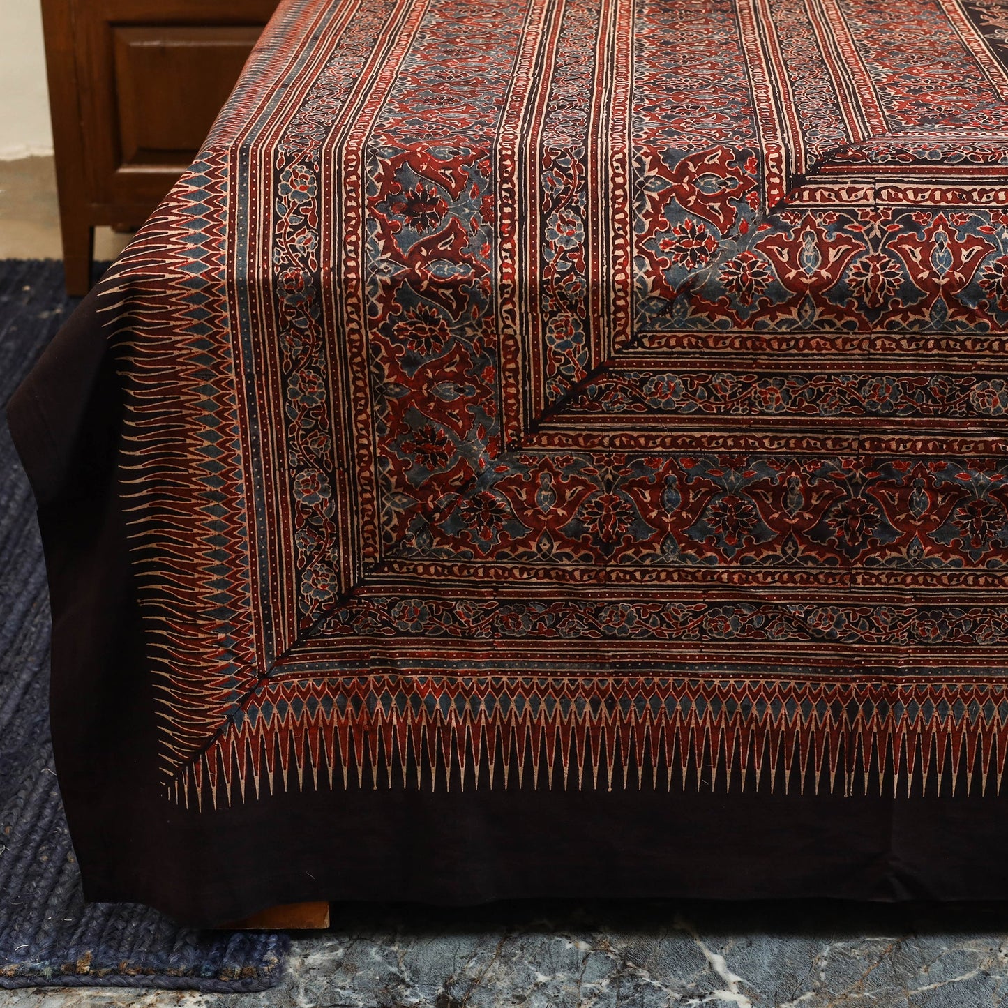 Red - cotton double bed sheet set (112 x 110 in) 25