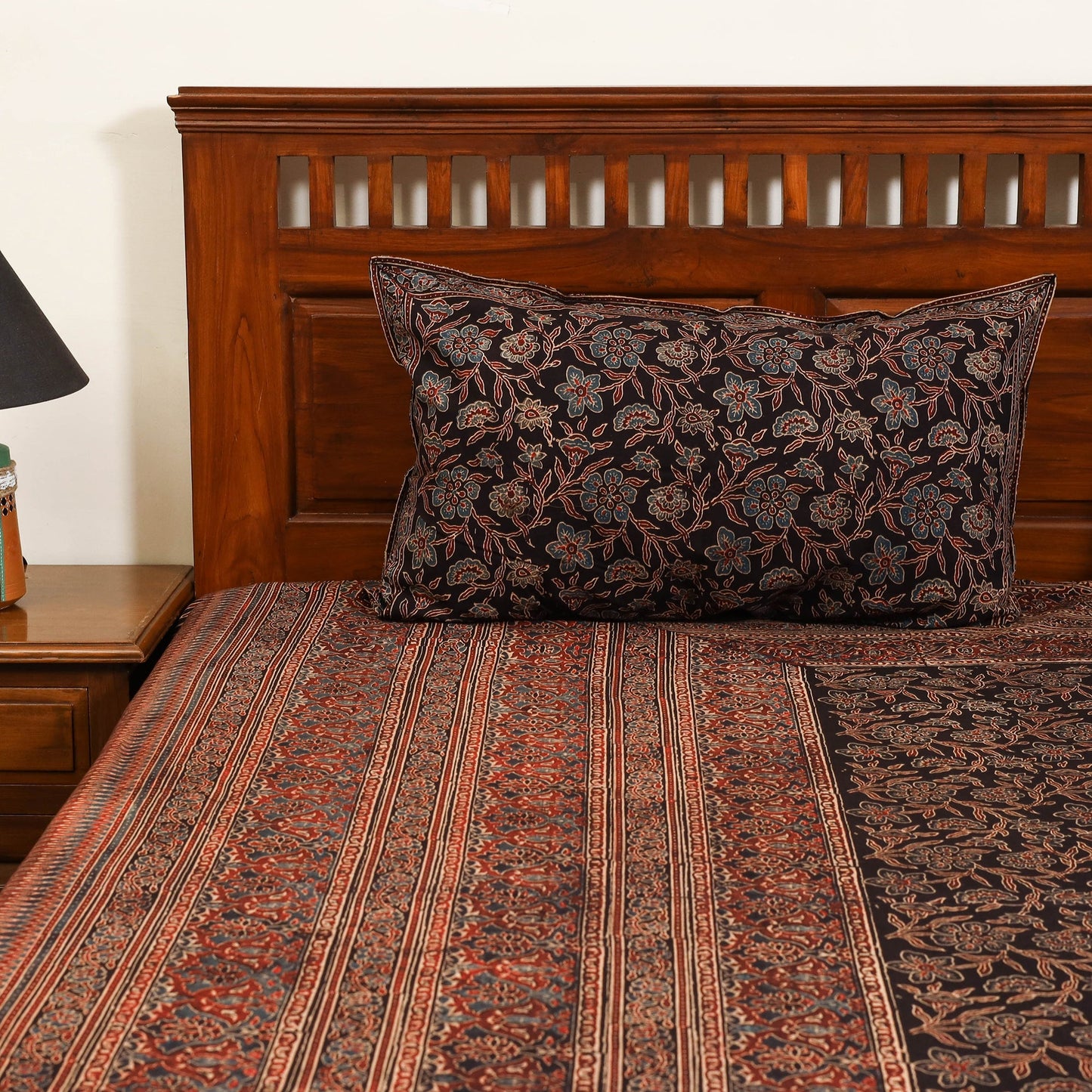 Red - cotton double bed sheet set (112 x 110 in) 25