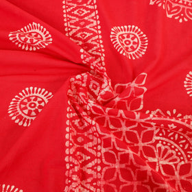 Red - cotton double hand batik bed sheet set 01