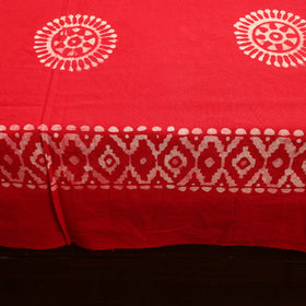 Red - cotton double hand batik bed sheet set 01