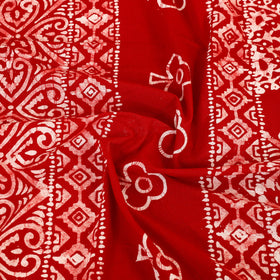 Buy Red Cotton Double Hand Batik Print Bed Sheet Set