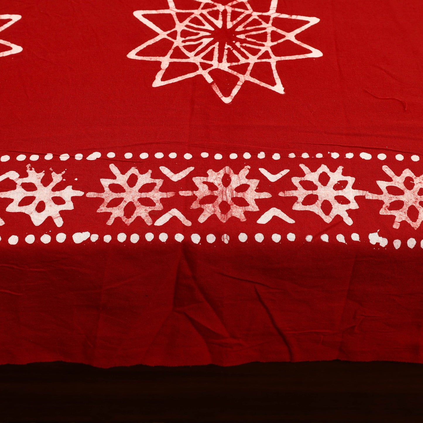 Buy Red Cotton Double Hand Batik Print Bed Sheet Set