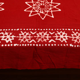 Buy Red Cotton Double Hand Batik Print Bed Sheet Set