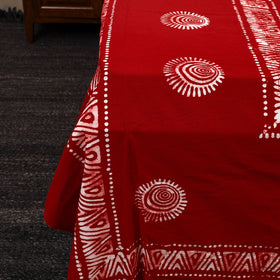 Red - cotton double hand batik bed sheet set 37
