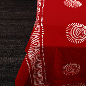 Red - cotton double hand batik bed sheet set 40