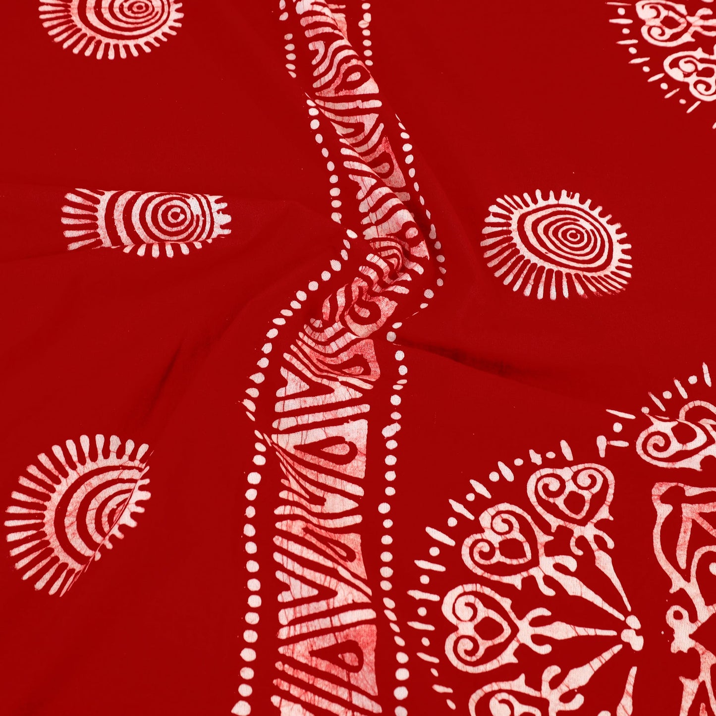 Red - cotton double hand batik bed sheet set 40