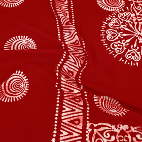 Red - cotton double hand batik bed sheet set 41