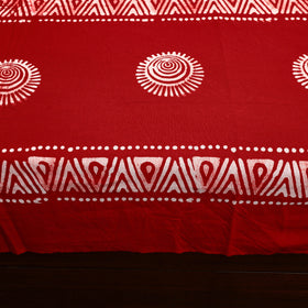 Red - cotton double hand batik bed sheet set 41