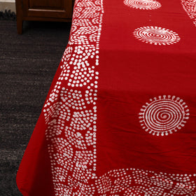Red - Cotton Double Hand Batik Print Bed Sheet Set 42