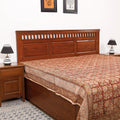 Buy Pedana Kalamkari Block Printing Cotton Double Bed Cover Online at iTokri.com