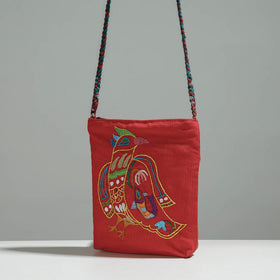  Gamcha Fabric Hand Embroidered Cotton Sling Bag 
