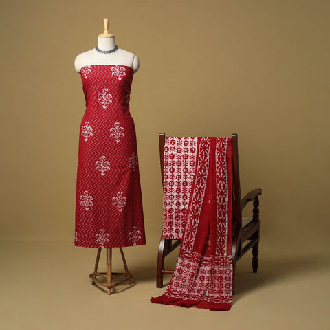 Cotton hand batik 3pc unstitched dress material 11