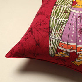 Red - cotton hand batik cushion cover (18 x 18 in) 71