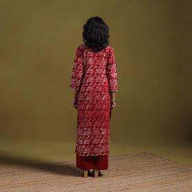 Cotton hand batik embroidered straight kurta for women 19