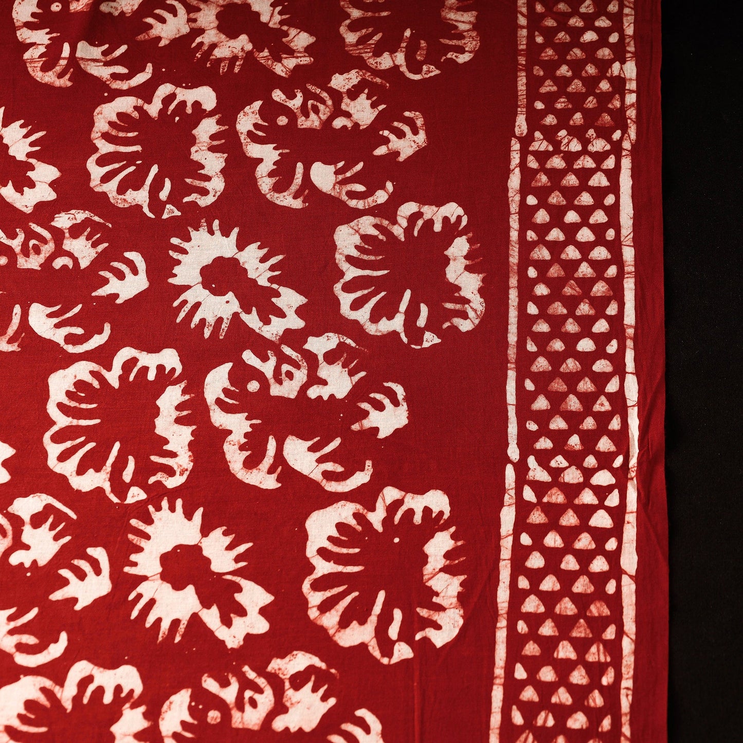 Cotton Red Hand Batik Print Fabric