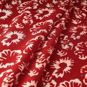 Cotton Red Hand Batik Print Fabric