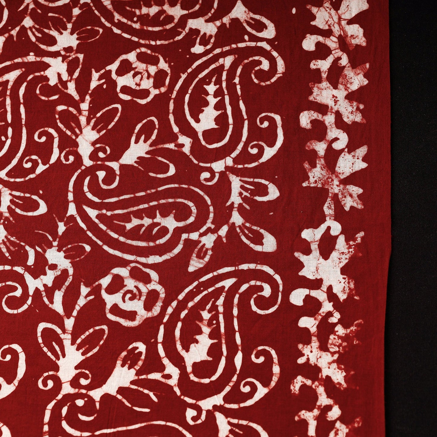  Cotton Red Hand Batik Print Fabric