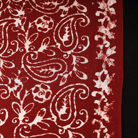  Cotton Red Hand Batik Print Fabric