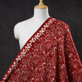  Cotton Red Hand Batik Print Fabric