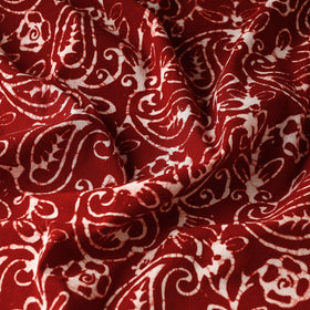  Cotton Red Hand Batik Print Fabric