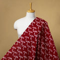 Red Cotton Hand Batik Print Fabric